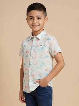 Allen Solly - Boys White Print Casual Shirt
