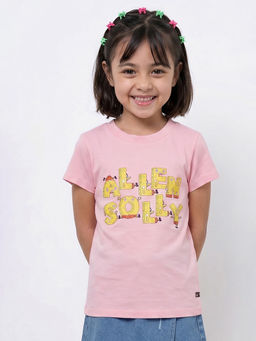 Allen Solly - Girls Pink Graphic Print Casual T-Shirt