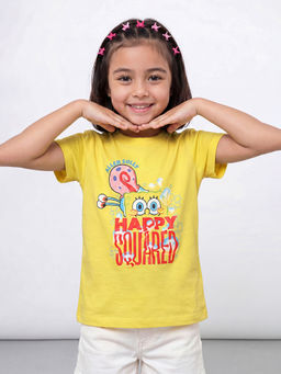 Allen Solly - Girls Yellow Graphic Print Casual T-Shirt