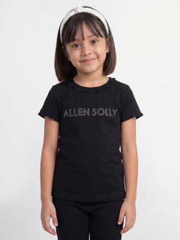 Allen Solly - Girls Black Sequinned Casual T-shirt