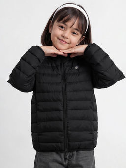 Allen Solly - Girls Black Solid Puffer Jacket
