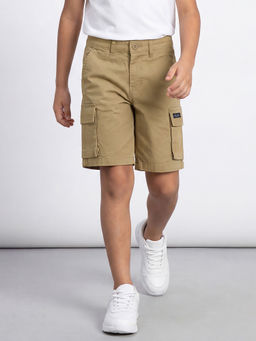 Allen Solly - Khaki Regular Fit Solid Shorts