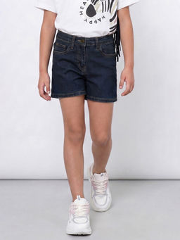 Allen Solly - Navy Blue Solid Shorts