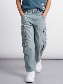 Allen Solly - Boys Light Blue Relaxed Fit Jeans
