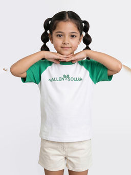 Allen Solly - Girls White Solid Print Casual T-Shirt
