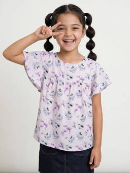 Allen Solly - Girls Lilac Print Casual Top