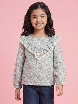 Allen Solly - Girls Multi-Color Print Casual Top