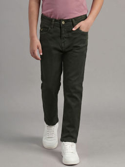 Allen Solly - Boys Green Cotton Blend Jeans