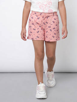 Allen Solly Junior - Girls Pink Printed Shorts