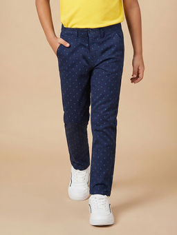 Allen Solly Junior - Boys Navy Printed Trousers