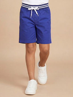 Allen Solly Junior - Boys Blue Regular Fit Solid Shorts