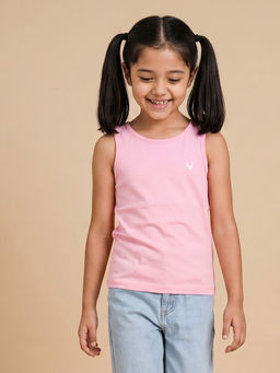 Allen Solly Junior - Girls Pink Solid Casual Tank Top