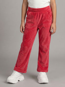 Allen Solly Junior - Girls Pink Solid Regular Fit Trousers