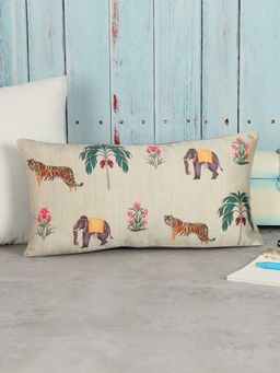 India Circus by Krsnaa Mehta - Poetic Disposition Blended Taf Silk Cushion Cover