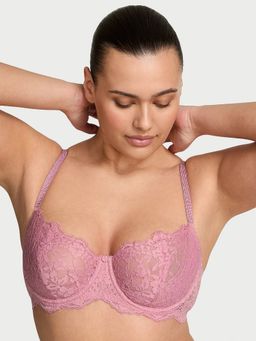 Victoria's Secret - Pink Dream Angels Wicked Twinkle Strap Unlined Lace Balconette Bra