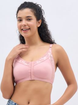 Clovia - Cotton Solid Non-Padded Full Cup Wire Free Full Figure Bra - Pink