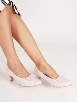 SCENTRA - Spain Womens Solid Heel Pumps-Beige