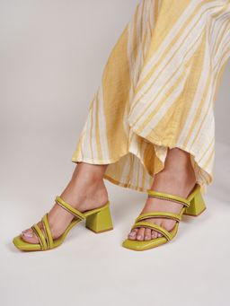 SCENTRA - Kira Zipped Green Sandals