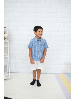 ZACH & KIKI - Gingham Blue Shirt