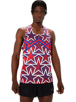 ASICS - Nations Run Men Red Sleeveless Tank