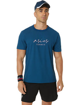 ASICS - Classic Printed Men Blue T-Shirt