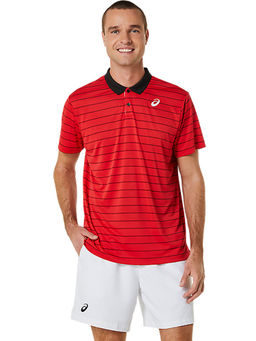 ASICS - Court Stripe Men Red Polo T-Shirt