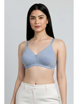 Zivame - Beautiful Basics Double Layered Non Wired 3/4th Coverage T-Shirt Bra - Blue Blizzard