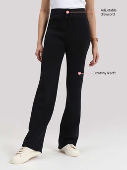 Blissclub - Black Move All Day Ribbed Track Pant