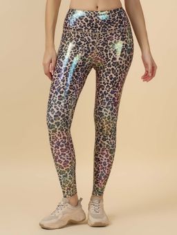 Fitkin - Beige Lux Panther Glow Stretch Fit Tights