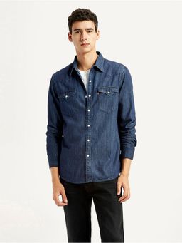 Levi's - Men's Solid Blue Slim Fit Shirt