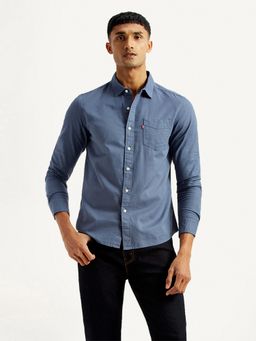 Levi's - Men's Solid Navy Blue Slim Fit Shirt