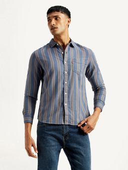 Levi's - Men's Striped Blue Slim Fit Shirt