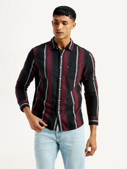 Levi's - Men's Striped Black Slim Fit Shirt