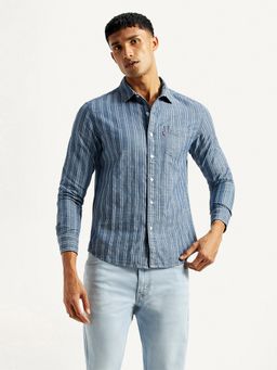 Levi's - Men's Striped Blue Slim Fit Shirt