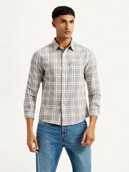 Levi's - Men's Checkered Light-Grey Slim Fit Shirt