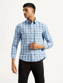 Levi's - Men's Checkered Blue Slim Fit Shirt