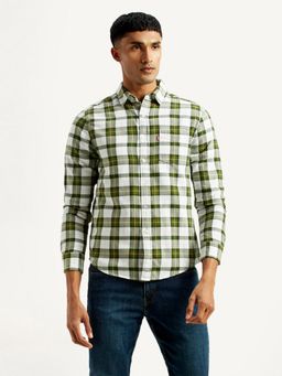 Levi's - Men's Checkered Olive Slim Fit Shirt