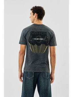 Snitch - Black Graphic Half Sleeves Regular Casual T-Shirt for Men