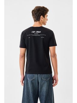 Snitch - Black Typography Half Sleeves Regular Casual T-Shirt for Men