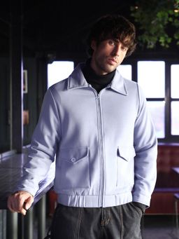 Campus Sutra - Men's Misty Purple Zip-Front Knit Jacket