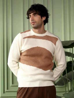 Campus Sutra - Men's Blob-Jacquard Pullover Sweater