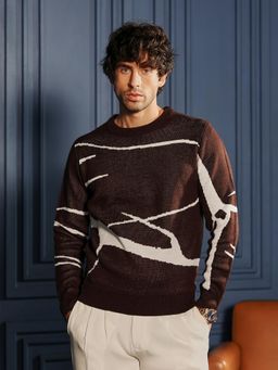 Campus Sutra - Men's Brown Pullover Sweater