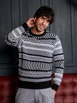 Campus Sutra - Men's Scandi-Jacquard Pullover Sweater
