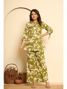 Kasya - Green Printed Cotton Co-ords (Set of 2)