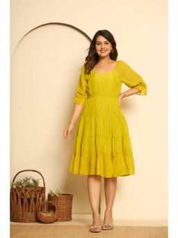 Kasya - Green Viscose Midi Dress