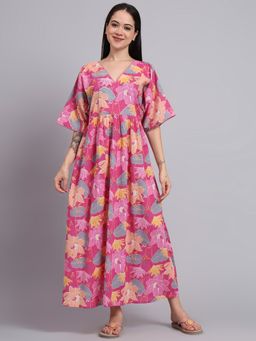 The Saffron Saga - Pink Reverie Nighty Maxi Dress