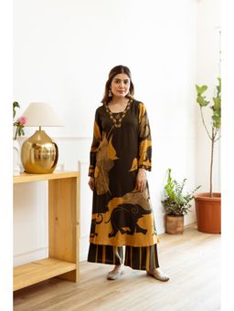 Nehamta - Women's Green German Rayon Kurta And Palazzo (Set of 2)