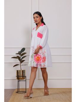 Zolo Label - Women for Floral Cotton Cambric Collar Neck Mini Dress