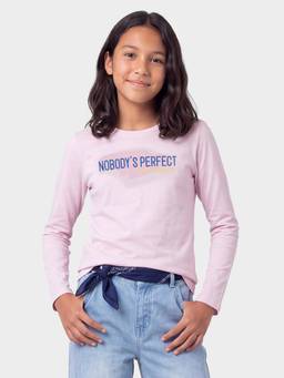 max - Girls Typography Printed T-shirt