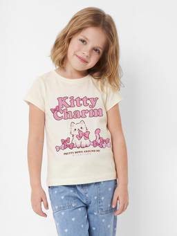 max - Girls Kitty Printed T-shirt
